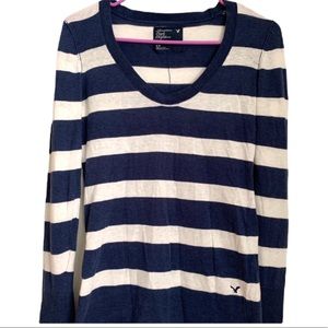 American Eagle Striped Long Sleeve Sweater